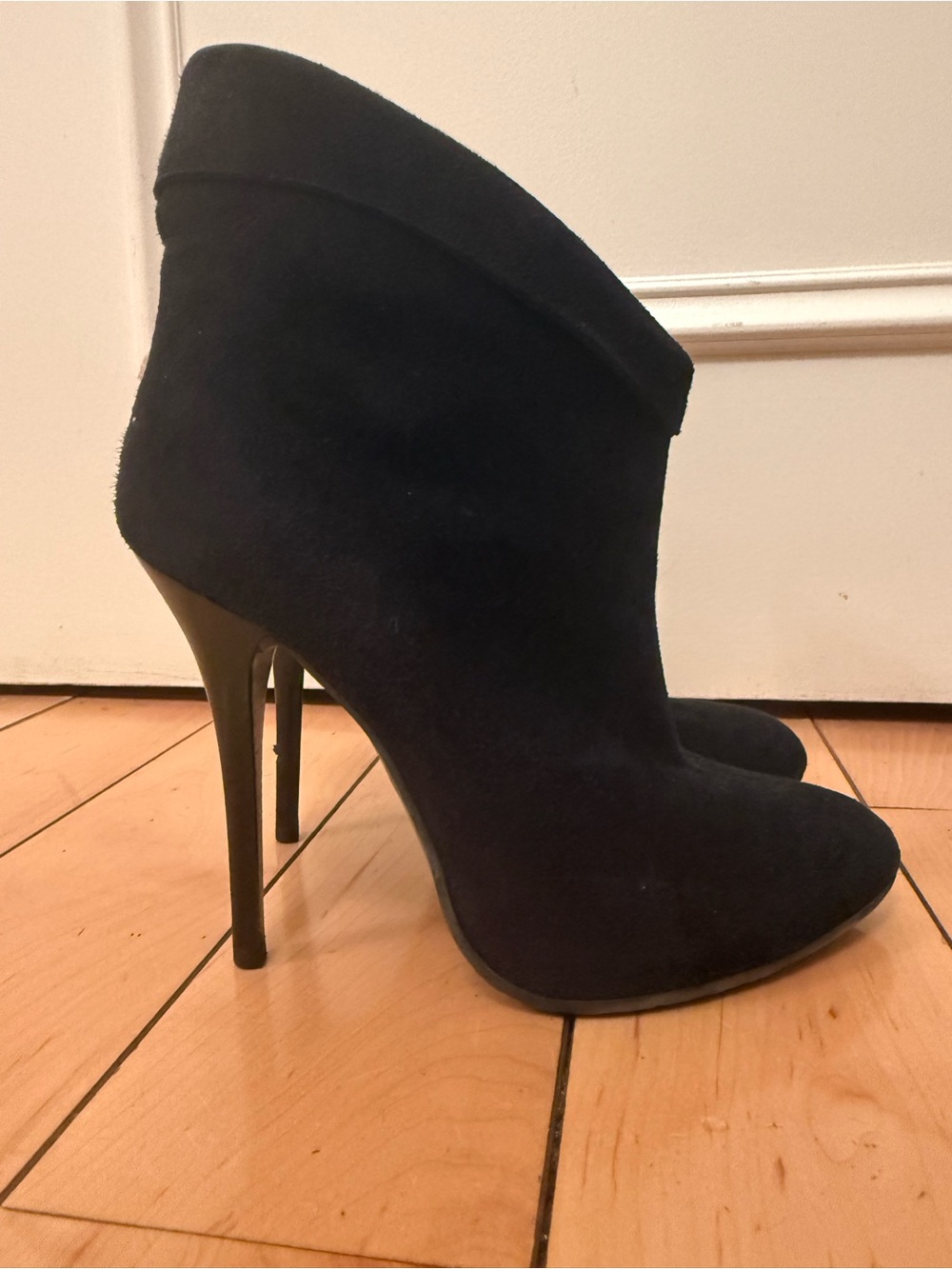 Giuseppe Zanotti Black Suede Stiletto Ankle Booties